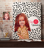 BK Gift Kişiye Özel Kız Çocuk Yaş Karikatürlü Kanvas Tablo 50x70cm-8