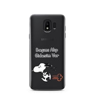 Snoopy Tasarımlı Süper Şeffaf Silikon Telefon Kılıfı Samsung J4 (2018)