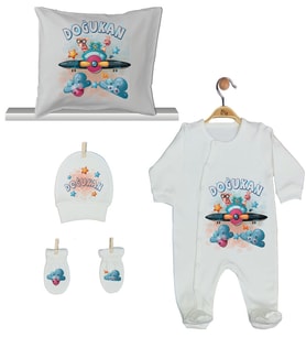 Pia Baby Gl 1917-04 İsme Özel Yastık Tulum Set