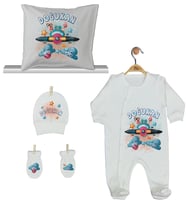 Pia Baby Gl 1917-04 İsme Özel Yastık Tulum Set