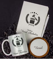 Kişiye Özel Hakim Tasarım Defter Kalem Kupa Ve Bardak Altlığı Hediye Seti 81405