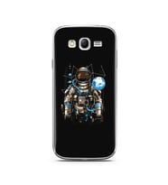 Uzay Astronot Tasarım Süper Şeffaf Silikon Telefon Kılıfı Samsung Grand Neo