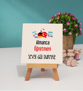 Almanca Öğretmeni Hediye Dekoratif Taş Baskı 