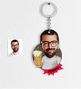 BK Gift Kişiye Özel Şerefe Karikatür Anahtarlık  1