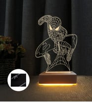 Örümcek Adam 3d Gece Lambası Çocuk Odası Gece Lambası (Sarı)