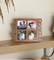 Kişiye Özel 4 Fotoğraflı İyiki Doğdun Mdf Çerçeve Ahşap