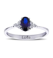 Lova Pırlantalı Oval Safir Yüzük - 1020230