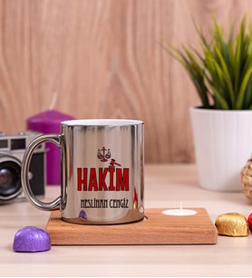 Hakim Ahşap Altlıklı Mumlu Silver Kupa Bardak
