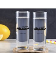 BK Gift Kişiye Özel Renkli Baskılı Erzurum Tasarımlı Turistik İkili Vodka Bardağı-2 (Beyaz)