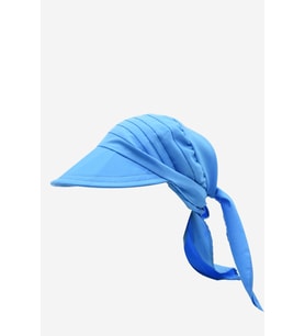 Kadın Safari Bağlamalı Eşarp Siperli Bandana Plaj Şapkası - Mavi