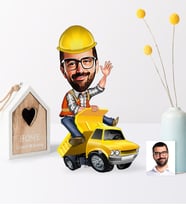 BK Gift Kişiye Özel Bay Yol Mühendisi Karikatür Ahşap Biblo  1