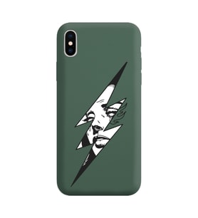 Iphone X Flash Tasarımlı Koyu Yeşil Lansman Telefon Kılıfı