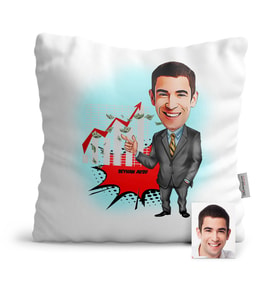 BK Gift Kişiye Özel Bay Bankacı Karikatür  Yastık  3