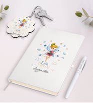 BK Gift Kişiye Özel Evin Perisi Beyaz Defter Kalem ve Anahtarlık Hediye Seti-1 (Model 1)