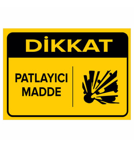 MIGNATIS - Dikkat Patlayıcı Madde Levhası - Sac Malzeme 35x50cm