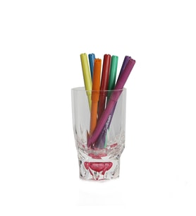 610730DK	KALEMLİK KRİSTAL DAMLALI KIRMIZI AKRİLİK OFİS GERECİ 7X7X13CM 300ML