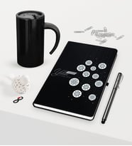 BK Gift Kişiye Özel Yılbaşı Mutlu Yıllar Temalı Siyah Defter Kalem Termos Mug Seti - 10