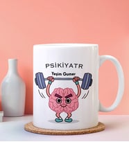 Kişiye Özel Psikiyatr Tasarımlı Beyaz Kupa