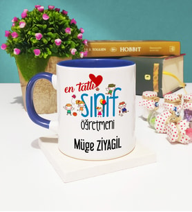 Mesajlı Sınıf Öğretmeni Kupa Bardak Lacivert