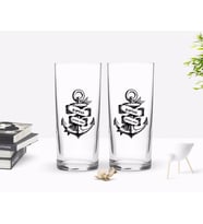 BK Gift Kişiye Özel Renkli Baskılı Kaptan Tasarımlı İkili Rakı Bardağı Seti-6 (Beyaz)
