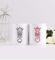 BK Gift Kişiye Özel Kupa Kızı ve Maça Papaz Tasarımlı İkili Beyaz Kupa Bardak-3