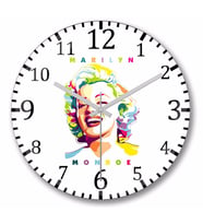 Marilyn Monroe Duvar Saati Bombeli Gercek Cam