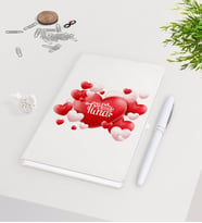 BK Gift Kişiye Özel Sevgililer Günü Beyaz Defter Kalem Seti-136