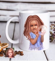BK Gift Kişiye Özel Kız Çocuk İllüstrasyon Tasarımlı Beyaz Kupa Bardak-2