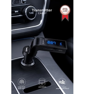 Torima Transmitter Usb Girişli Android Ios Uyumlu Bluetooth Fm CARG7 Siyah