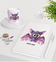 BK Gift Kişiye Özel Hostes Beyaz Defter Kalem Türk Kahvesi Fincanı Seti-3 (Model 1)
