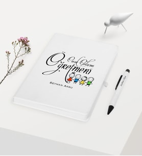 BK Gift Kişiye Özel Çocuk Gelişimi Öğretmeni Temalı Beyaz Defter Kalem Hediye Seti - 2