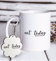 BK Gift Kişiye Özel Not Today Beyaz Kupa ve Anahtarlık Hediye Seti (Model 1)