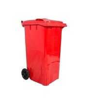 Safell Plastik Çöp Konteyneri 240 Litre Konteyner - A+ Isıya Karşı Dayanıklı Malzeme - Kırmızı