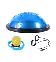 Dikenli Masaj Nokta Bosu Ball, Denge Yarım Pilates & Yoga Topu (Mavi)