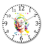 Marilyn Monroe Duvar Saati Bombeli Gercek Cam