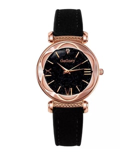 Gogoey Kadın Kol Saati Siyah Kordon Moda Trend Bayan Saat Siyah Rose Gold G4417S