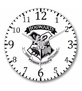 Hogwarts Harry Potter  Duvar Saati Bombeli Gercek Cam