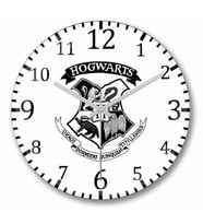 Hogwarts Harry Potter  Duvar Saati Bombeli Gercek Cam