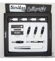 Scrikss Kaligrafi Seti Metal - Beyaz  Scrikss Calligraphy  İsme Özel Kalem  Hediye Kalem