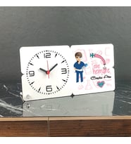Ebe Hemşireye Hediye Ahşap Masa Saati
