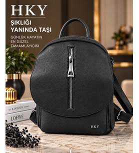 HKY Çok Kullanışlı Kadın Sırt Çantası (Siyah)