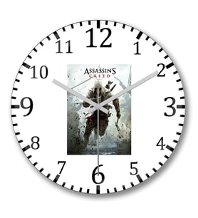 Assassin's Creed Ik Duvar Saati Bombeli Gercek Cam