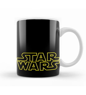 Star Wars Logo Siyah Zemin Kupa Bardak Porselen