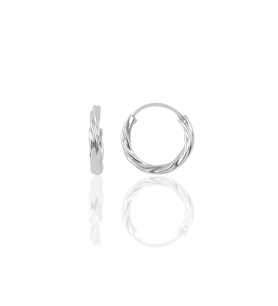 Söğütlü Silver Gümüş rodyumlu 16 mm burgu halka küpe