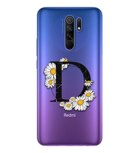 Papatya Harf Tasarım Süper Şeffaf Silikon Telefon Kılıfı Xiomai Redmi 9 D-Harfi