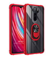 Microsonic Xiaomi Redmi Note 8 Pro Kılıf Grande Clear Ring Holder Kırmızı