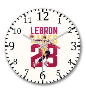 Lebron James 23 Duvar Saati Bombeli Gercek Cam