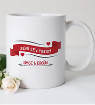 BK Gift Kişiye Özel Beyaz Kupa Bardak Sevgililer Günü Temalı 60