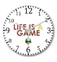 Life's A Game  Mario Duvar Saati Bombeli Gercek Cam