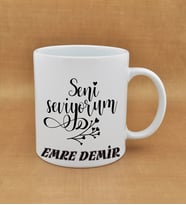 Kişiye Özel  Seni Seviyorum Baskılı Kupa